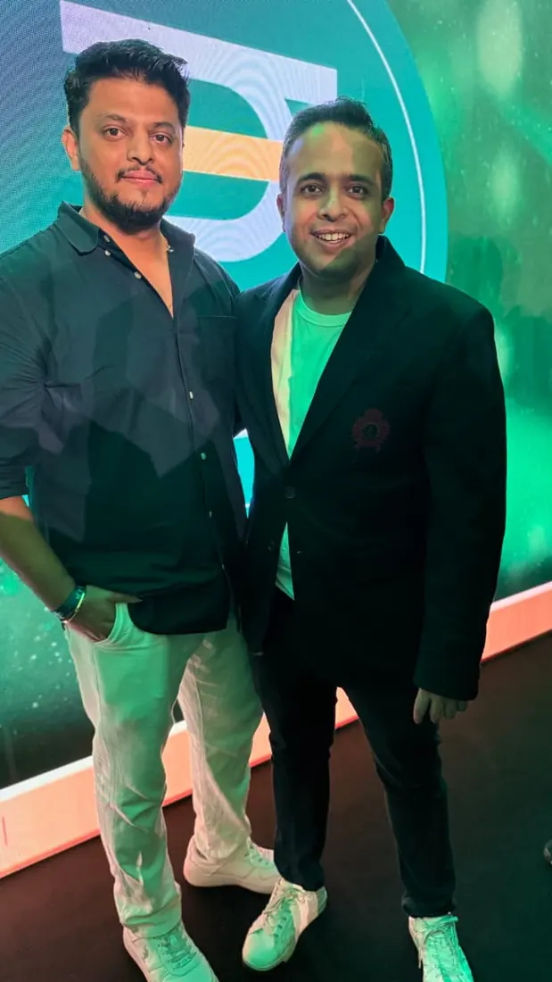 Yuvraj with a fellow founder at Proficorn 2025