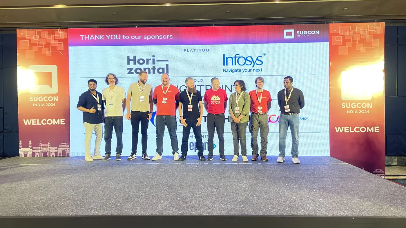 Yuvraj on stage with speakers and organisers at SUGCON India 2024