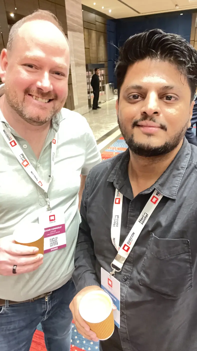 Yuvraj with a Sitecore speaker at SUGCON India 2024